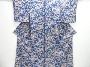 波に宝尽くし・草花模様小紋着物